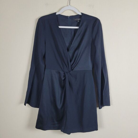 Intermix Jumpsuit 4 Black Isabelle Twist Front Romper Plunge Neckline Shorts - Picture 2 of 9